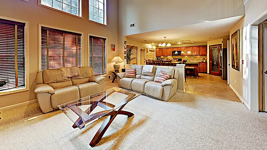 Open great room and kitchen